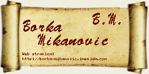 Borka Mikanović vizit kartica